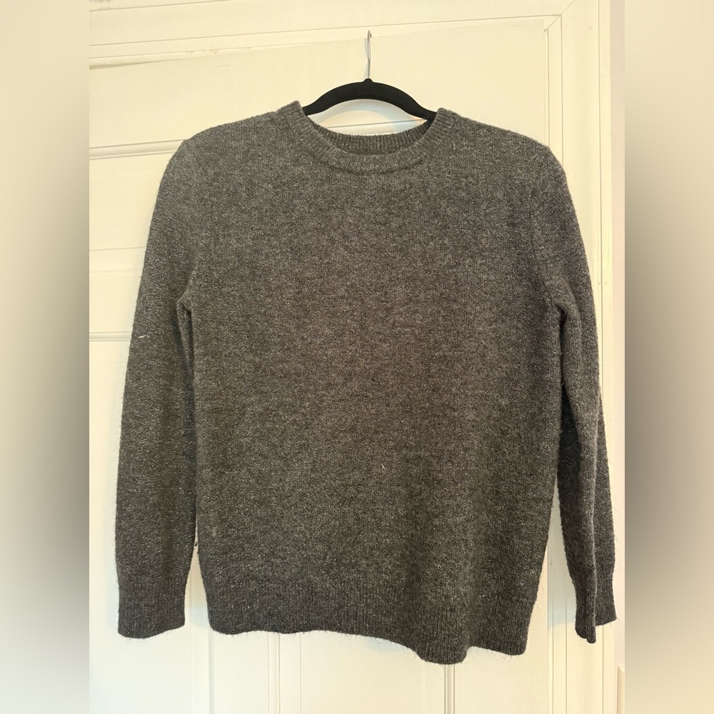 Banana Republic Women's Charcoal Glitter Crewneck Sweater